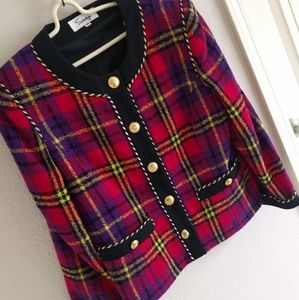 Wool plaid suit jacket size Medium